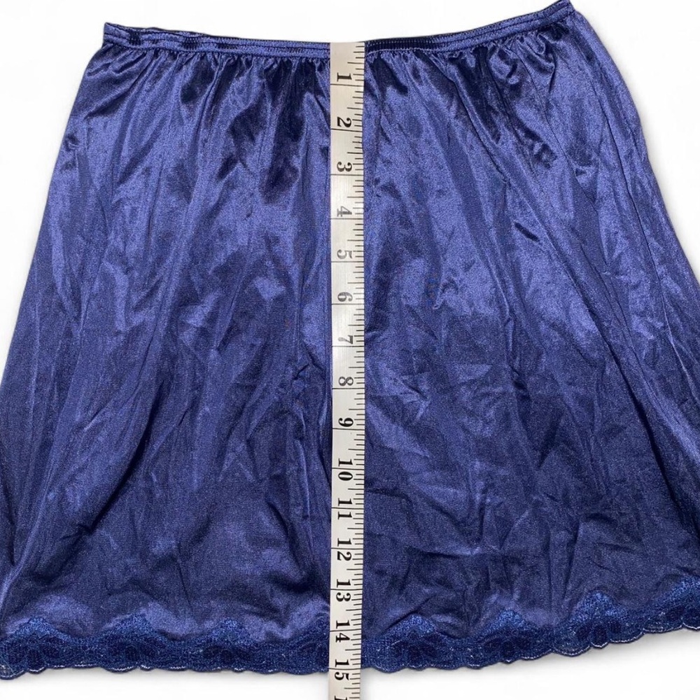 Vintage Midnight Blue Mini Slip Skirt - Picture 6 of 7